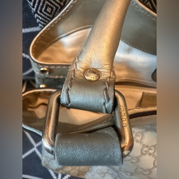 Gucci Guccissima Sukey Champagne Leather Tote Bag with Embossed GGs - Picture 10 of 15